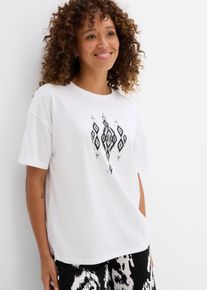 bonprix Dámska Tričko s potlačou, biela, 52/54