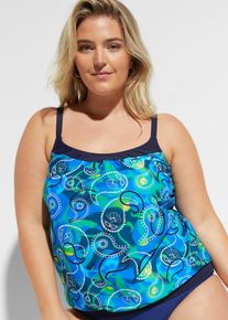 bonprix Femei Top costum de baie tankini, albastru, 48
