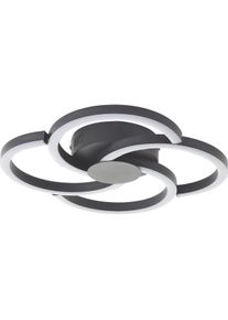 Brilliant, Wandleuchte + Deckenleuchte, LED Deckenlampe, 34 cm, 2300 lm, 3000 K, Aluminium, schwarz (2300 lm)