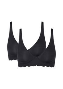 Bralette sloggi ZERO Microfibre 2.0 Soft (pacco da 2), Nero, Taglia 4 (L), bonprix