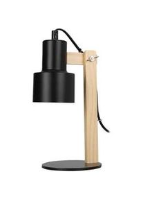 Schreibtischlampe Ø 12 cm , Schwarz , Holz , E14 , 12x30x12 cm , Lampen & Leuchten, Innenbeleuchtung, Tischlampen, Schreibtischlampen