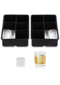 Relaxdays 2Xsilikon-Eiswürfelform , Schwarz , Kunststoff , 16.5x5x11 cm , Essen & Trinken, Barausstattung