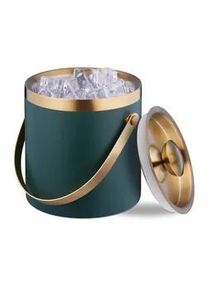 Relaxdays Eiswürfelbehälter , Dunkelgrün , Metall , 17 cm , Essen & Trinken, Barausstattung