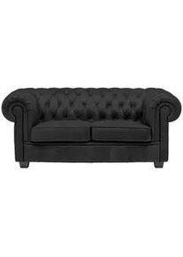 Landscape Chesterfield-Sofa , Schwarz , Textil , Kiefer , vollmassiv , 180x76.5x96 cm , Fsc, Made in Eu , Typenauswahl, Lederauswahl, Stoffauswahl, Rücken echt , Wohnzimmer, Sofas & Couches, Sofas, Textilsofas
