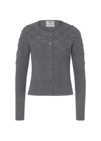 BERWIN & WOLFF Berwin & Wolff, Damen, Westen, Gebreidet Rauten-Vest mit Pompon, hochgeschlossen, kurz, Grau, (38)