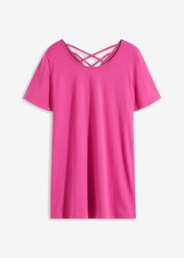 bonprix Dámska Nočná košeľa s výstrihom na chrbáte, ružová, 48/50