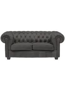 Landscape Chesterfield-Sofa , Dunkelgrau , Textil , Kiefer , vollmassiv , 180x76.5x96 cm , Fsc, Made in Eu , Typenauswahl, Lederauswahl, Stoffauswahl, Rücken echt , Wohnzimmer, Sofas & Couches, Sofas, Textilsofas