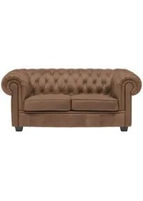 Landscape Chesterfield-Sofa , Braun , Textil , Kiefer , vollmassiv , 180x76.5x96 cm , Fsc, Made in Eu , Typenauswahl, Lederauswahl, Stoffauswahl, Rücken echt , Wohnzimmer, Sofas & Couches, Sofas, Textilsofas