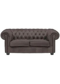 Landscape Chesterfield-Sofa , Graubraun , Textil , Kiefer , vollmassiv , 180x76.5x96 cm , Fsc, Made in Eu , Typenauswahl, Lederauswahl, Stoffauswahl, Rücken echt , Wohnzimmer, Sofas & Couches, Sofas, Textilsofas