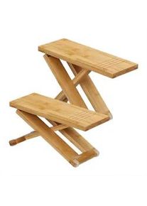 Relaxdays 2-tlg.TOILETTENHOCKER , Hellbraun , Holz, Kunststoff , 12x23x31 cm , Badezimmer, WC Ausstattung, WC Sitze