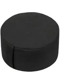 Relaxdays Meditationskissen , Schwarz , Naturmaterialen , Rund , 33x13x33 cm , Wohntextilien, Kissen, Bodenkissen