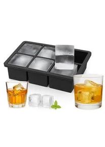 Relaxdays Eiswürfelform Silikon , Schwarz , Kunststoff , 11x5x16.5 cm , Essen & Trinken, Barausstattung