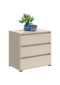 CARRYHOME Kommode, Kaschmir, Holzwerkstoff, 3 Schublade(n) Schubladen, 80x79x48 cm, Kleinm&ouml;bel, Kommoden, Kommoden
