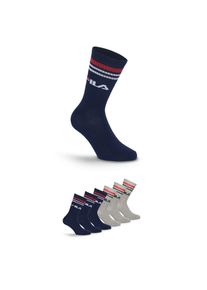 Fila , Socken »UNISEX LIFESTYLE PLAIN SOCKS« 3 Paar, 6 Paar tlg. mit Logo-Schriftzug , NAVY/GREY , 43-46 , 43-46 , Freizeitsocken von Fila