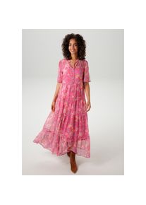 Aniston CASUAL , Sommerkleid mit fantasievollem Blumen- und Paisley-Druck , pink-sand-orange-rot-gelb-lavendel-rot-wollweiß-rosa-apricot-zimt ,...