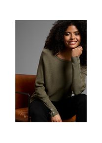 Laura Scott, Damen, Fledermauspullover &Uuml;bergangspullover mit &uuml;berschnittenen &Auml;rmeln in Rippstrick, khaki m&eacute;lange, 40, khaki m&eacute;lange, Pullover von 