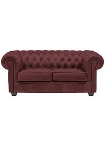 Landscape Chesterfield-Sofa , Bordeaux , Textil , Kiefer , vollmassiv , 180x76.5x96 cm , Fsc, Made in Eu , Typenauswahl, Lederauswahl, Stoffauswahl, Rücken echt , Wohnzimmer, Sofas & Couches, Sofas, Textilsofas
