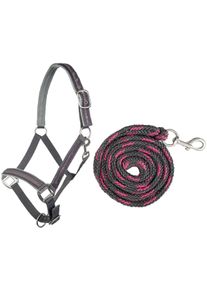 HKM Stars Halfter, grau/rosa, Pony