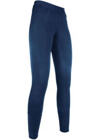 HKM Yvi Reitleggings, Silikon Vollbesatz, dunkelblau, 48
