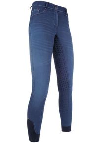 HKM Summer Denim Easy Reithose, 3/4 Silikonbesatz, jeansblau, 76
