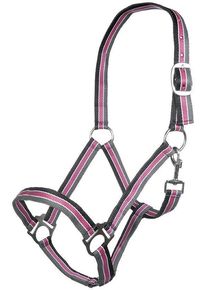 HKM Genf Halfter, schwarz/rot/grau, Vollblut