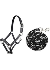 HKM Stars Halfter, schwarz/silber, Warmblut