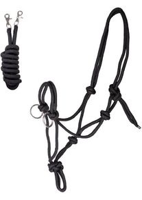 Waldhausen Knotenhalfter mit Zügel, schwarz, Pony