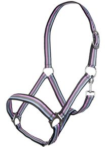 HKM Linz Halfter, schwarz/grau/pink/blau, Vollblut