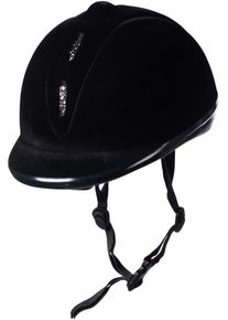 HKM New Flock Reithelm, schwarz/silber, M=53-57cm