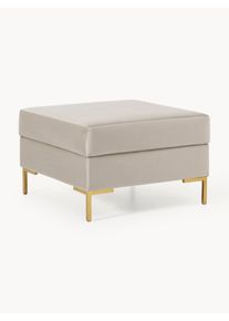 Velvet Sofa Ottoman Luna with Storage Grey Velvet B 77 x H 49 cm | Westwing Collection