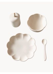 Jack o Juno Súprava silikónového riadu Little Poppy, 4 ks Biela Umelá hmota Rôzne veľkosti