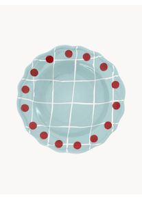 Bitossi Home Prato de sopa pintado à mão Amalfi Azul, Vermelho Grés Ø 23 cm
