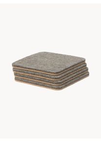Oakywood Podkładka z wełny merino i korka Felt & Cork, 4 szt. Szary D 10 x S 10 cm