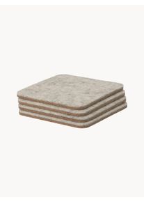 Oakywood Podkładka z wełny merino i korka Felt & Cork, 4 szt. Szary D 10 x S 10 cm
