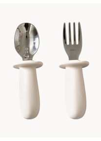 Jack o Juno Súprava detského príboru Baby, 2 ks Biela Nehrdzavejúca oceľ, Umelá hmota D 10 cm