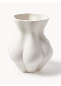 Jonathan Adler Wazon z porcelany Kiki's Derrier, W 23 cm Biały Porcelana Ø 19 x W 23 cm