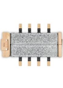 H.Koenig Raclette WOD362 Hkoenig com base giratória 180°, chapas de pedra e design em madeira natural, 1400 W