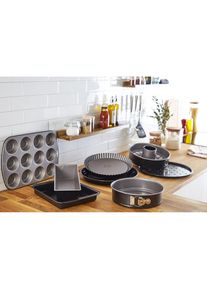 Lagostina Leckere Antihaft-Stahl-Pflaumenkuchenform, Backform, Schwarz, Silber