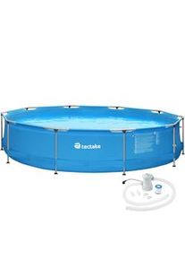 TecTake Piscina rotonda con telaio in acciaio e pompa filtraggio Ø 360 x 76 cm - blu - 402896