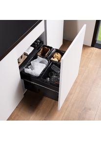 evineo m60 Poubelle avec système de tiroir, couvercle et recouvrement en métal, EV1059+EV1061,