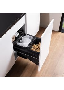 evineo m60 Poubelle avec système de tiroir, couvercle et recouvrement en métal, EV1058+EV1060,