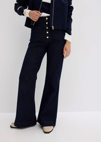 bonprix Femei Blugi evazați High Waist, albastru, 48