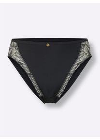 wäschepur Dames Jazzpants in ivoor/zwart ,maat 36/38, Witt, 84% Polyamide, 16% Elastan
