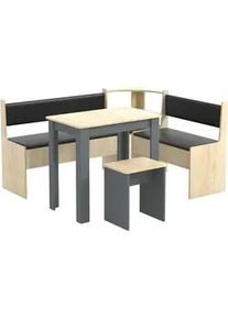 Mid.you Eckbankgruppe , Anthrazit , Holzwerkstoff , Wange , 153x115 cm , in verschiedenen Holz-Dekoren erhältlich , Esszimmer, Bänke, Tischgruppen & Eckbankgruppen