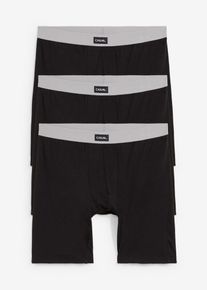 Långa boxershorts med bomull tajta (3-pack) - svart - storlek 8 (XXL) - bonprix