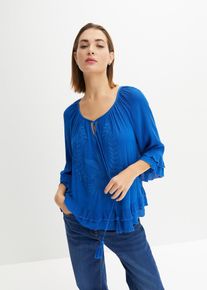 Tunika i mjuk viskos - bl&aring; - storlek 52 - bonprix