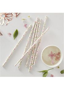 Ginger Ray 25 blomsterdrikkestråer lavet af papir 19,5 cm