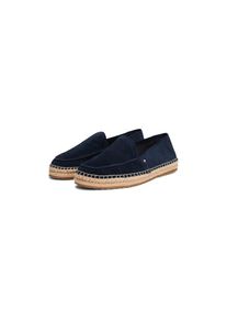 Tommy Hilfiger, Damen, Espadrille &raquo;HILFIGER FLEX ESPA SUEDE LOAFER&laquo; , Sommerschuh, Schlupfschuh, Slipper mit Bastbezug am Plateau, dunkelblau, 43, 