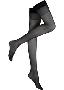 Stockings 20 den met satin sheer en gerecycled polyamide - zwart - maat 48/50 (XL) - bonprix