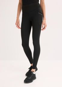 Thermo legging met reflecterende details en zakje voor smartphone - zwart - maat 40/42 (M) - bonprix